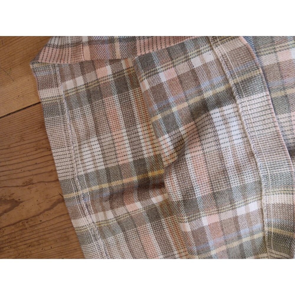 Vtg MJ Concepts Juniors 9 Wool Blend Midi Skirt Pink Gray Plaid Light Academia - Picture 5 of 5